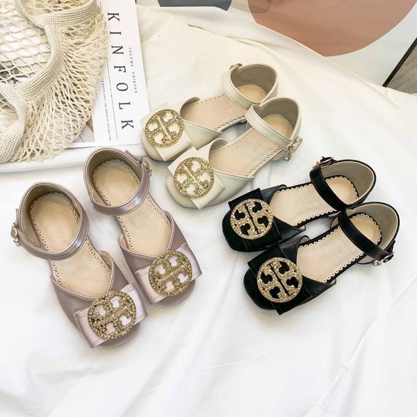 

nxh64 children's tong bao tong bao cool shoes 2020 summer new medium and large children's baotou hollow small leather shoes girls, Black;red