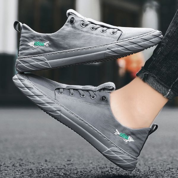 

mens casual shoes 2020 new loafers canvas spring shoes for men walking outdoor lightweight man sneakers rubber male casual shoe, Black