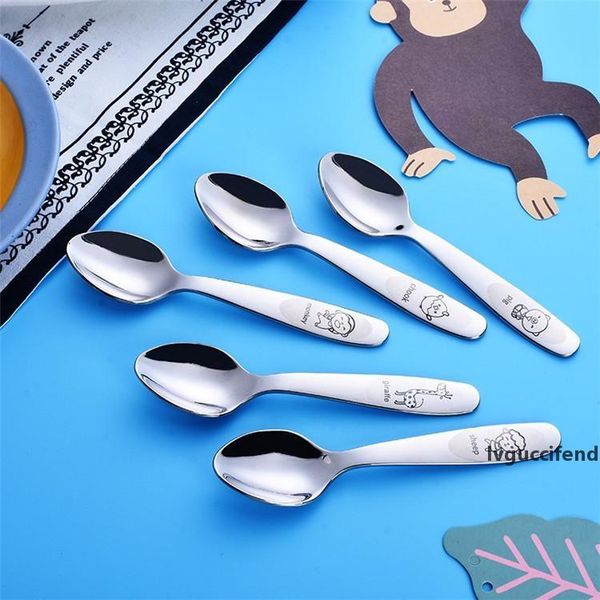 

2018 new arrival stainless steel 304 baby spoons, cute 18/10 stainless steel cartoon baby spoons