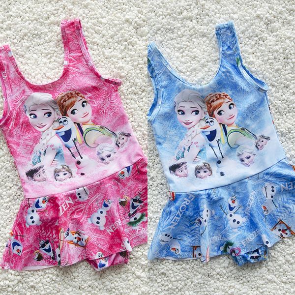 

2019 new girls' children's one-piece skirt cute pattern swimsuit children's swimsuit, Black