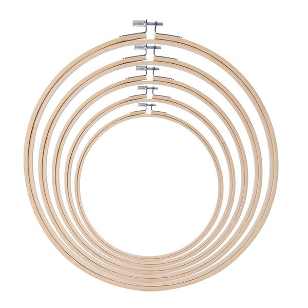 

5 pieces embroidery hoop set bamboo circle cross stitch hoop ring, Black