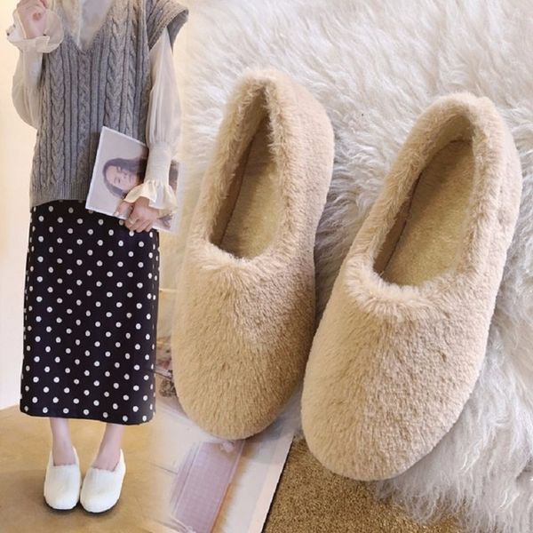 

mao mao shoes women wear a pedal bean shoes plus velvet warm flat cotton net red and white lazy in autumn and winter, Black