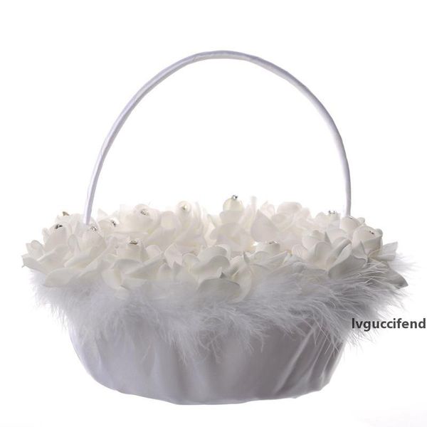 

practical wedding flower girl basket lace flower girl basket western wedding candy storage romantic cute decor supplies