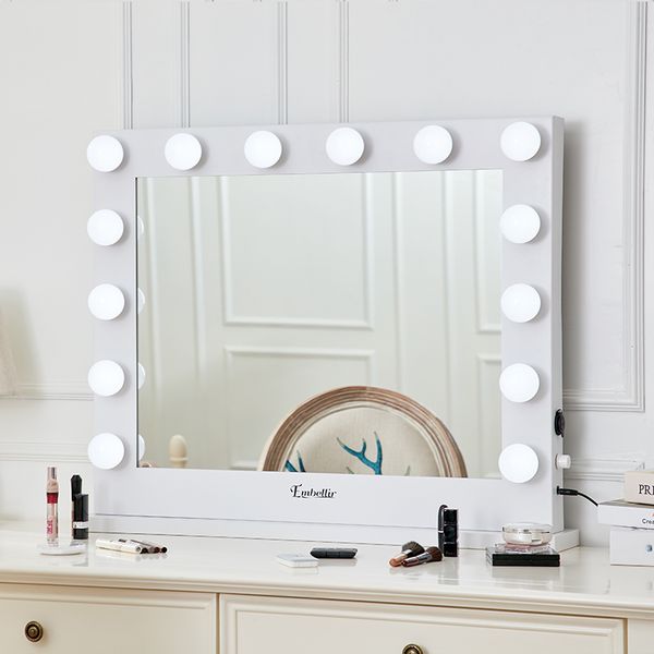 

makeup mirror hollywood style led vanity mirror with 14 led bulbs for dressing table deskmirror with usb led light