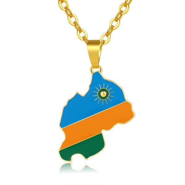 

js & sth rwang flag stainless steel necklace women vintage o-chain party gold color pendant necklaces hip hop jewelry, Silver