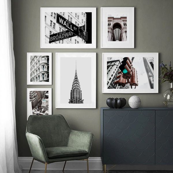 

nordic poster wall art canvas painting street sign lamp street building posters and prints wall pictures for living room decor