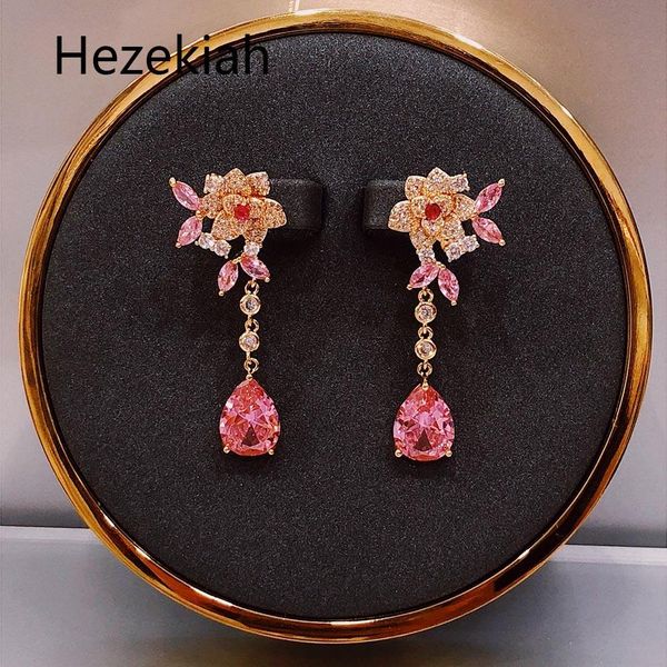 

hezekiah 925 tremella needle lady noble earrings fashion shiny rose tassels diamond eardrop luxurious dance party ing, Golden