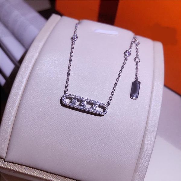 

new arrival fashion quality shiny zircon pendant pure 925 sterling silver chain necklace all matching women silver necklace