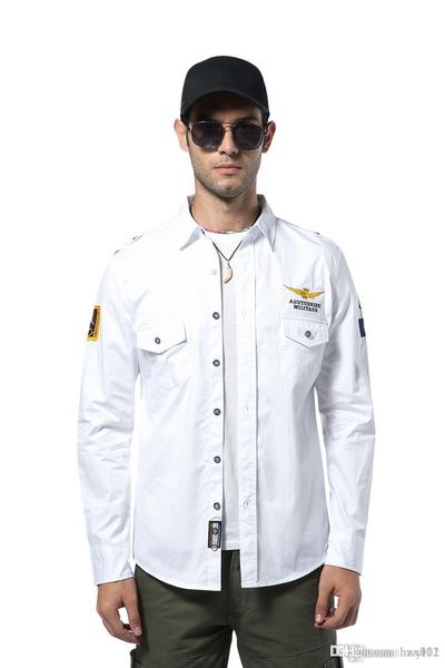 

spring and autumn 2019 new long sleeve men's shirts korean edition fashion air force no.1 pilot men's shirts online wholesale 1200, White;black