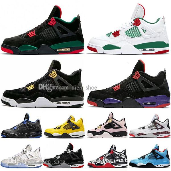 

drop shipping new bred 4 4s what the cactus jack laser wings mens basketball shoes denim blue pale citron men sport designer sneakers 36-47