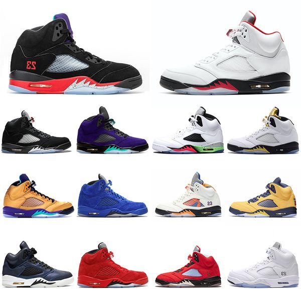 

national 5s basketball association sports sneakers fire red light aqua outdoor player shoes mens womens size 5.5-13
