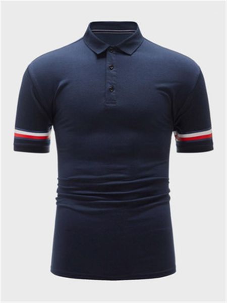 

summer lapel collar casual slim button business polos clothes solid color short sleeve polo man designer fashion tees shirts male spring, White;black