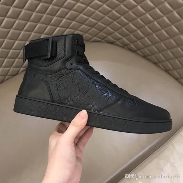 

drop ship rivoli sneaker boot men 's shoes outdoor walking comfortable shoes vintage leather lace -up casual men shoes chunky snekaers, Black