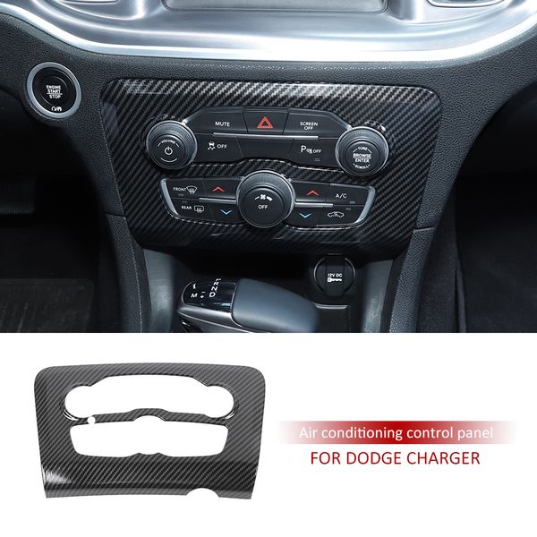 ABS Araç Klima Dodge Charger 2015-2020 Cilt Düğme Trim Karbon Fiber için Paneli Kapağını geçin