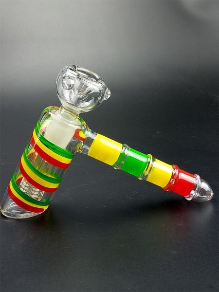 Mini Glas Wasserpfeifen Wasserpfeifen Bunte Hand Inline Arm Baum Perc 14mm Joint Dab Rig