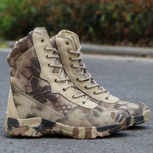 

eu37-46 high tube tactical combat desert boots camouflage anti-wear non-slip men outdoor hiking trekking climbing shoes