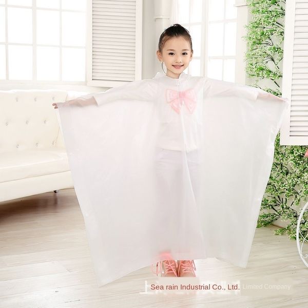 

environmental protection baby boy's and girl's cloak raincoat outdoor travel cloak student raincoat spacious fashion poncho, Black