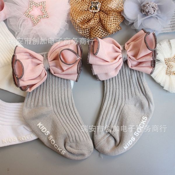 

корейские моды всех соответствующих детских модели бабочка хлопка девочек принцесса носков лук осенних хлопковые носки, Slivery;white