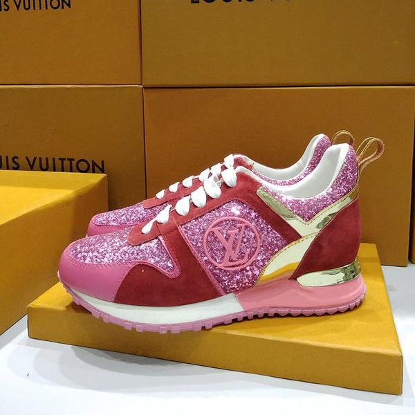 

new casual shoes womens sneakers breathable with box lady fashion run away sneaker womens shoes lace -up design chaussures de femme luxury, Black