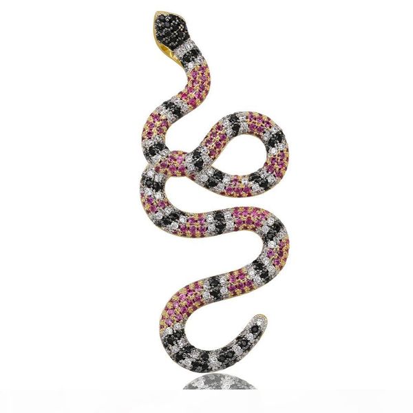 

jewelry s jinao new hip hop золото красочной змеи ожерелье micro pave циркон iced out animal man женщины подарки, Silver