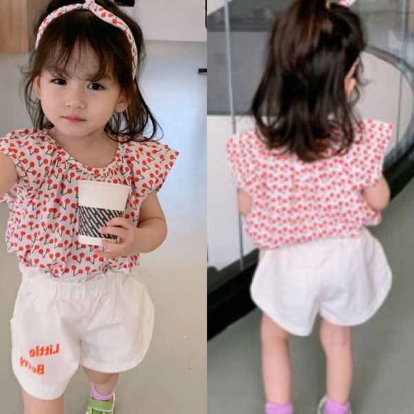 

summer girl cherry shirt sweet hair band clothing hair band children's children's clothing, White;black