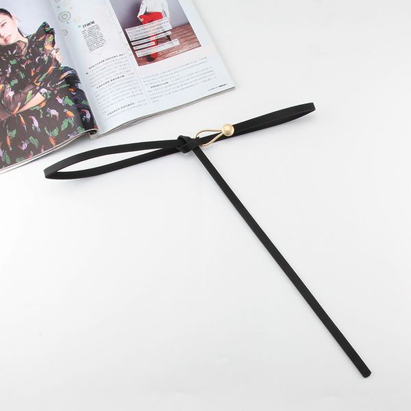 

thin pu leather belt female pure waist belts women dress wild small strap cinturon mujer cinto feminino cinturone gold pin buc, Black;brown