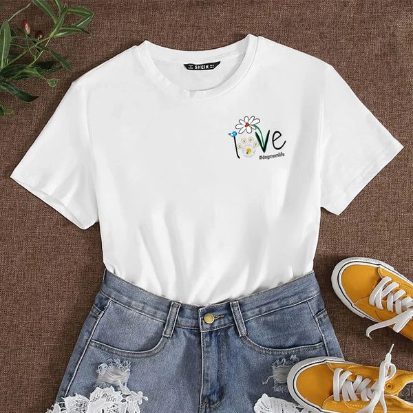 

creative woman designer t-shirt nature lover birds twitter fragrance of flowers fresh printting girl show clean energetic t005x001, White