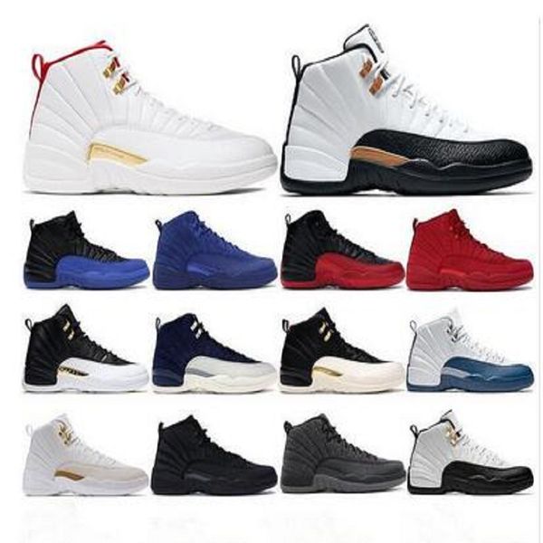 

jumpman mens 12s basketball shoes game royal reverse taxi punch nylon gym red 12 flu game taxi sports sneaker trainers size 7-13