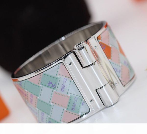 

luxurious quality 36mm wide punk charm bracelet with special leopard design colors bangle in 17# size women wedding jewelry gift with p, Black