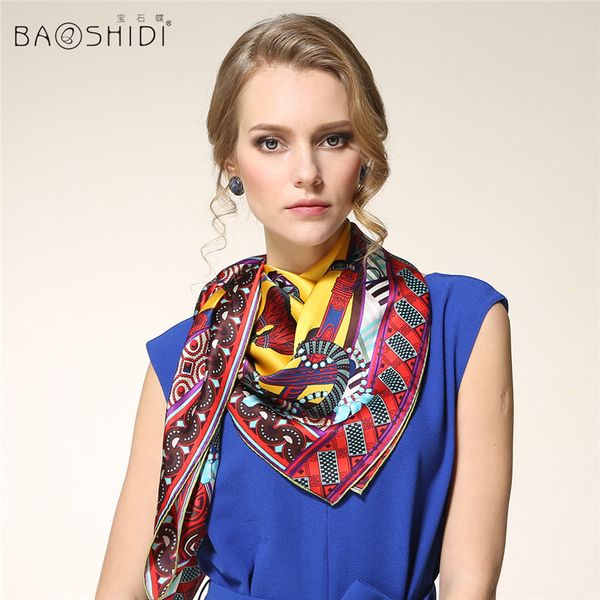 

women silk scarf, 100% pure silk square scarf, hand printed scarfs, floral scarves made in china, manual rolled, Blue;gray