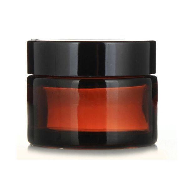 

1pcs 5g 10g 15g 20g 30g 50g amber glass facial cream empty jar cosmetic sample container travel refillable bottles pot