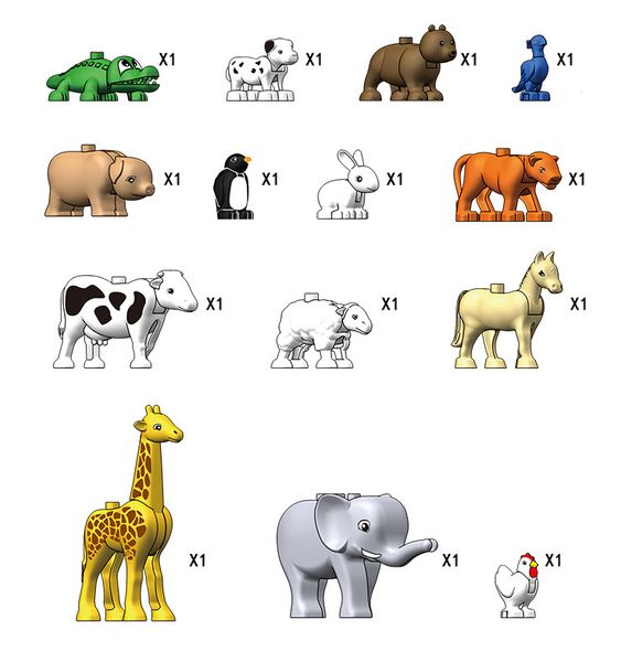 

14pcs children diy cognitive educational toy funny animal park with larger particles building blocks for kids intelligence creative gift 04