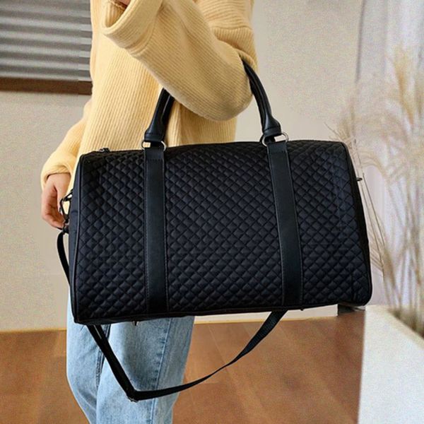 

women gym bag fitness diamond lattice travel shoulder bag waterproof handbag luggage trip tote sac de sport gymtas 2020 xa265d