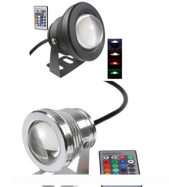 

10PCS Best Waterproof 10w Led Underwater Light 16 Color Changing RGB LED Pool Pond Fountain Lamp 12V RGB Floodlight With 24Key IR Remote