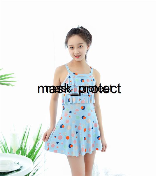 

2020 zhongda детских летние новые девочки ламинированного декоративный горошек купальник, White;black