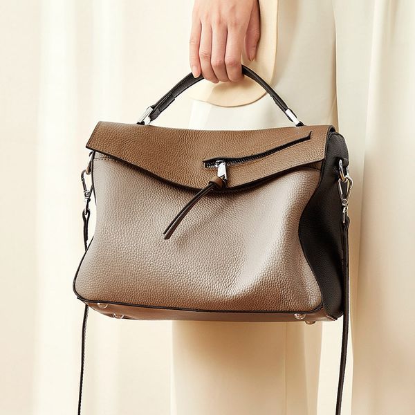 

genuine leather handbags niche simple fashion color match shoulder bag women messenger bags gn-sb-xzjyqz