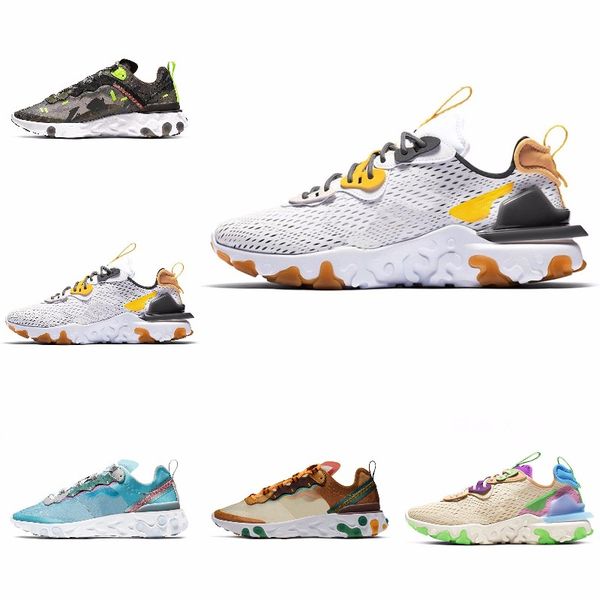 

new ashion react element running shoes fo men women light bone triple black royal solar team red mens trainers sports sneaker runner s#07301