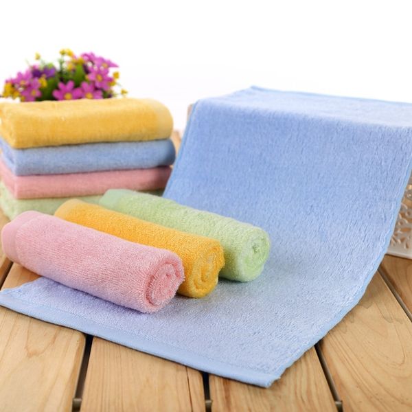 

bamboo fiber plain color children's wash towel is more absorbent than cotton towel daily necessities