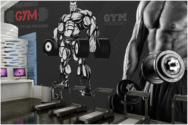 

3d p wallpaper custom any size mural weightlifting in modern sports gym tv background home decor wallpaper rolls in the room