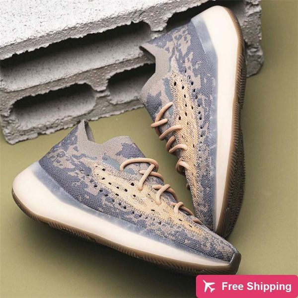 

2020 аутентичные originals 380 mist кроссовки мужчины женщины kanye west wave runner 3м светоотражающий non -reflective brown sneakers спорт
