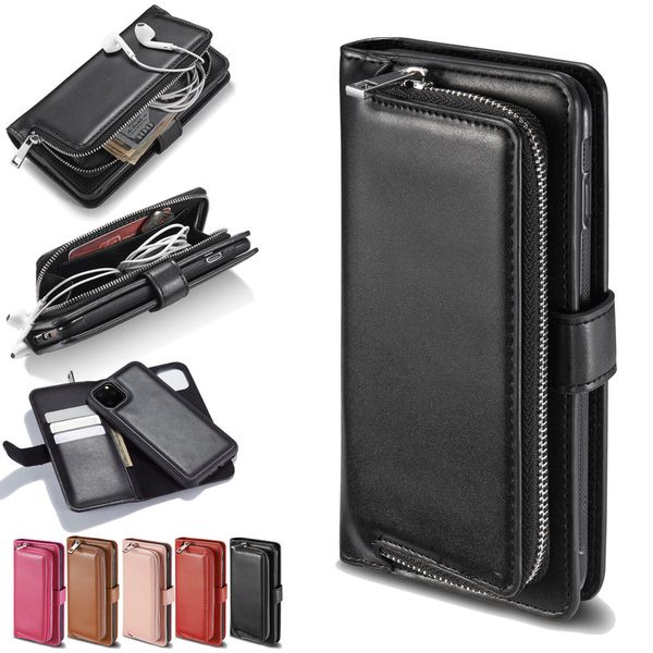

zipper wallet pu leather case for iphone 11 pro max xr x flip cover case on iphone xs max 7 8 6 6s plus cell phone cases lanyard