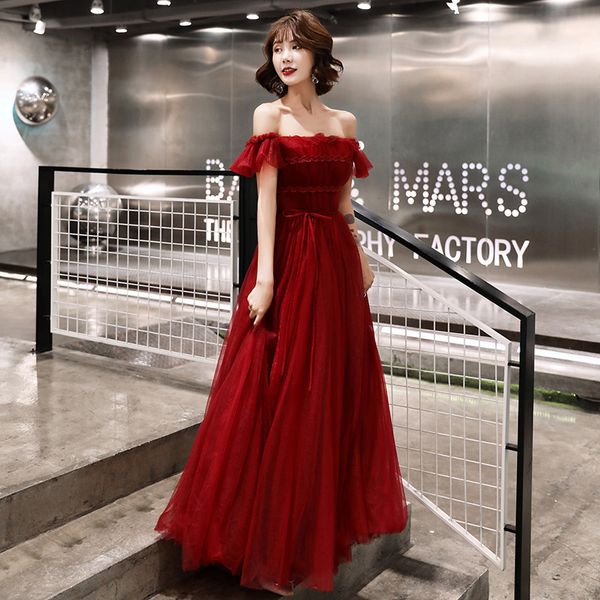 

ethnic clothing vintage red bride wedding qipao off shoulder robe lacing long evening dress toast cheongsam vestidos