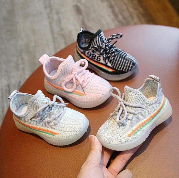 

new children's shoes 2020 toddler boys girls sneakers kids running shoes breathable outdoor tennis fashion kids sport, Black