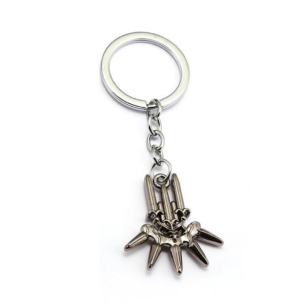 

nier automata keychain yorha metal logo pendant keyrings men car women bag key chain chaveiro game jewelry, Silver