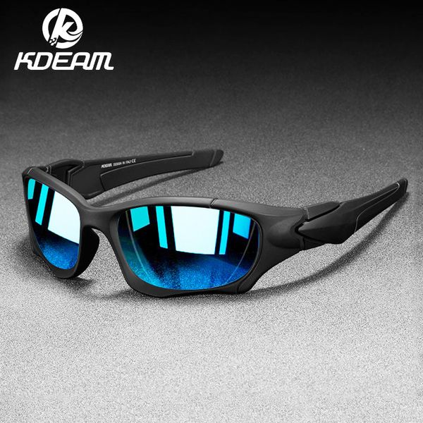 

kdeam outdoor sport polarized sunglasses for men fishing mirror goggles classic uv400 shield sun glasses women men, White;black