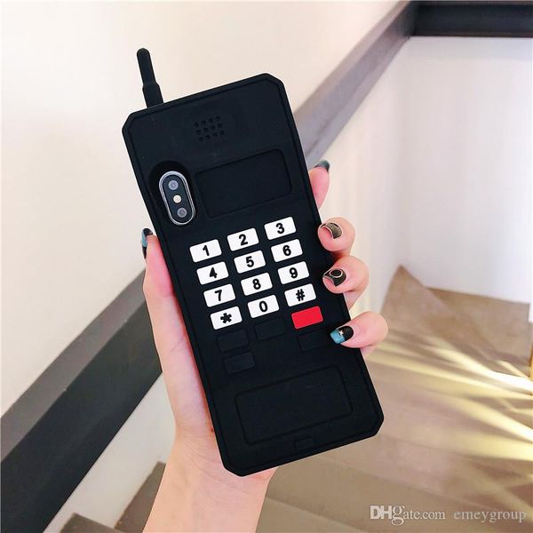 

retro 3d cellular phone soft silicon cover for iphone 11 pro xs max xr case full protection coque for iphone 7 8 6 6s plus 8plus case