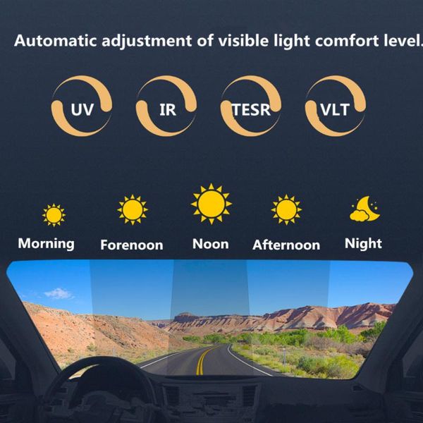 

ширина: 50 см / 20" смарт изменилась vlt20% -75% стекол ветрового стекла пленки автомобиля солнечного оттенок автомобиля вс тень фильм аксес