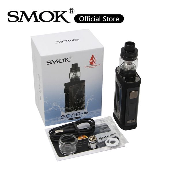 

SMOK Scar-18 Kit с 6,5 мл TFV9 Tank 230W Scar 18 Mod IP67 Водонепроницаемый пылезащитный противоударный Vapor Устройство V9 Смыкались Coil 100% оригинал