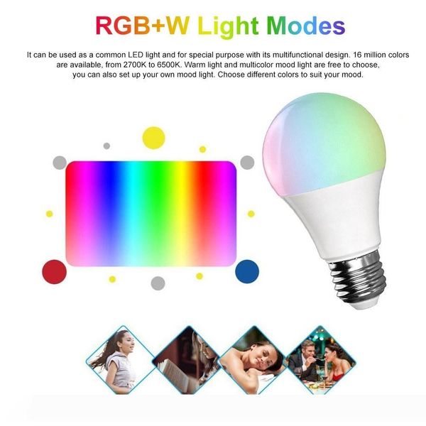 

smart wifi led light bulb candle bulbs rgb dimmable lights b22 e26 e27 app remote control compatible with alexa google home
