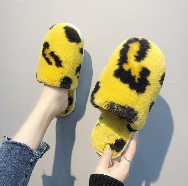 

platform slides with fur slippers summer shoe women furry slides sandals women 2020 womens shoes woman fluffy sliders schoenen, Black